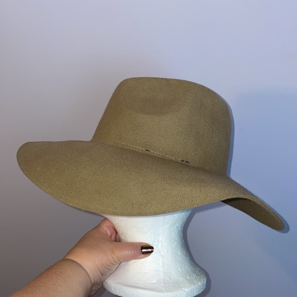 Free People Felted Tan Wool Wide Brim Cowboy Hat OS main image 8